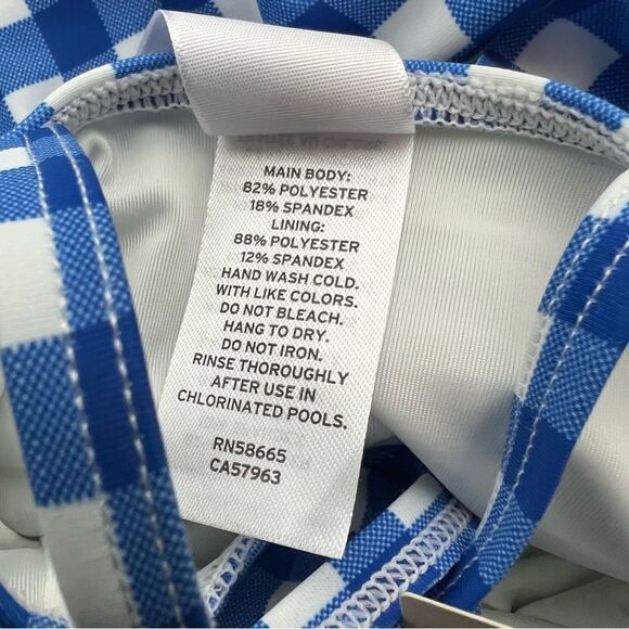 Tuck + Tate blue white gingham ruffle swimsuit baby girl size 3 months - Picture 4 of 5